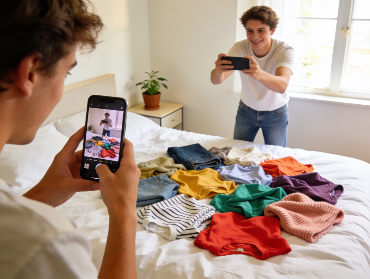 Photographing clothes with phone
