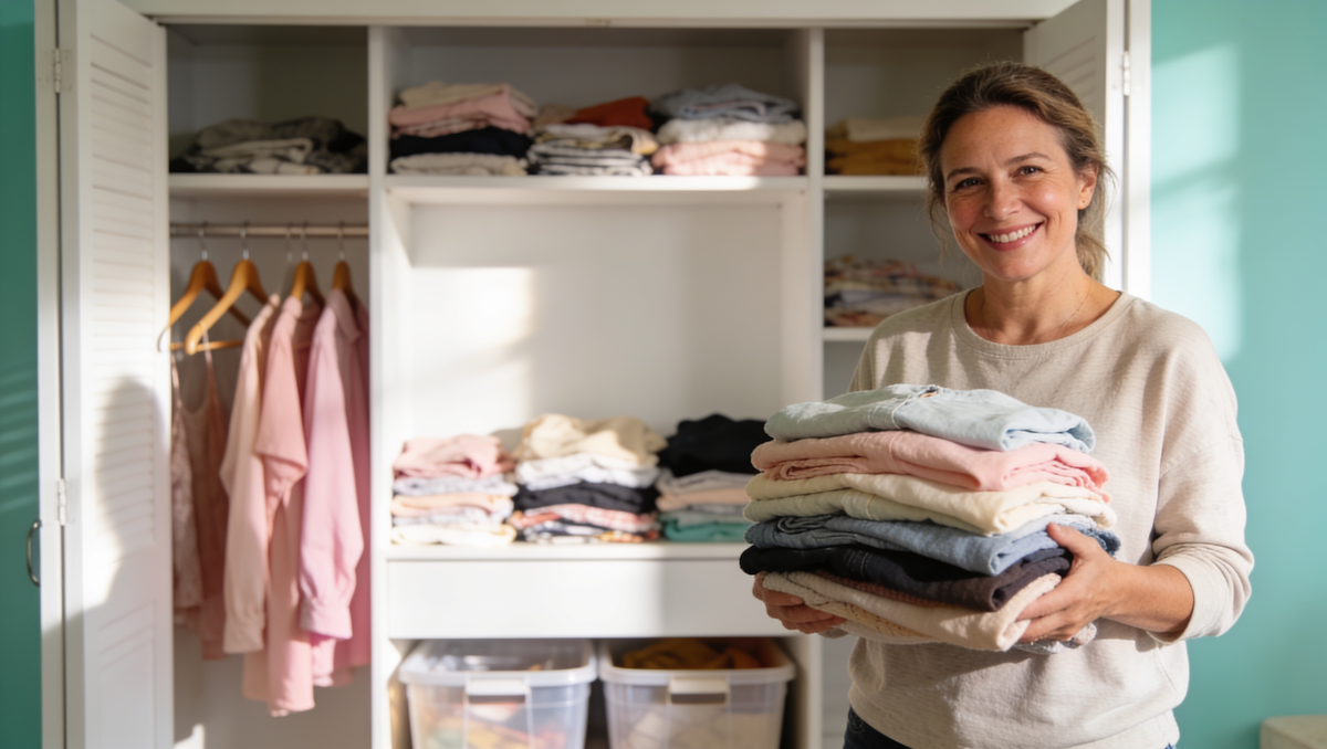 Organized closet ready for consignment
